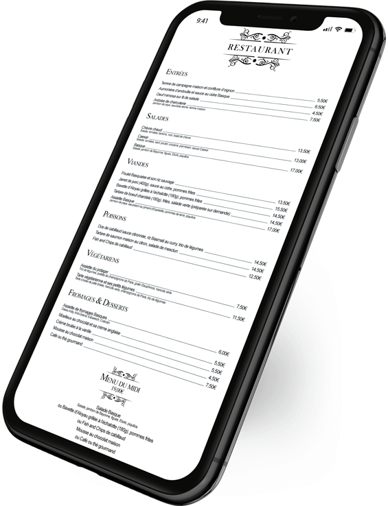 Votre Carte de Restaurant directement au cœur du smartphone de vos clients